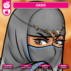 Cover of Oasis, featuring Jaghir Saban in captivity, facing off against the self-proclaimed Sultana Malika Khamarbir.