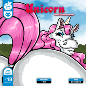 Cover of Unicorn comic dub, featuring Catherine and her magical yet mischievous unicorn on her 21st birthday