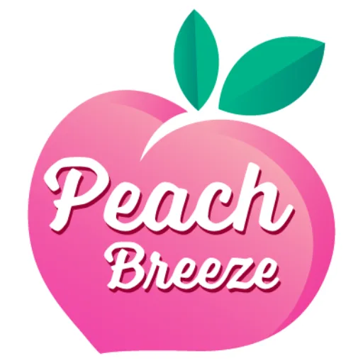 Peach Breeze logo featuring a stylized peach with a soft breeze effect